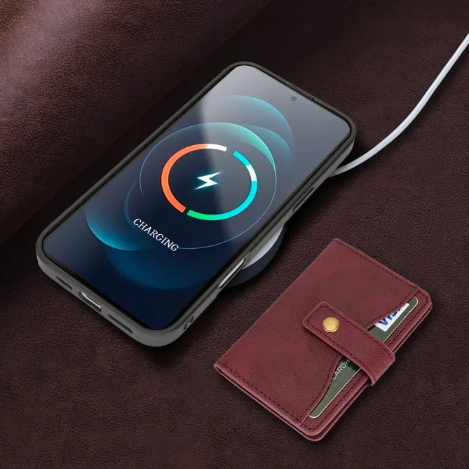Coque iPhone 15 porte-cartes magnétique détachable avec support