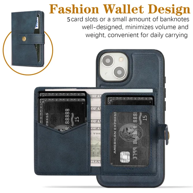 Coque iPhone 15 porte-cartes magnétique détachable avec support