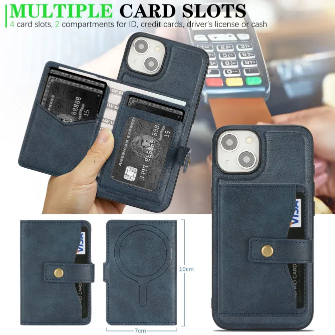 Coque iPhone 15 porte-cartes magnétique détachable avec support