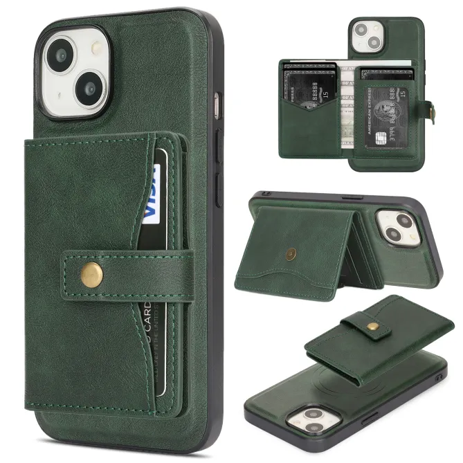 Coque iPhone 15 porte-cartes magnétique détachable avec support