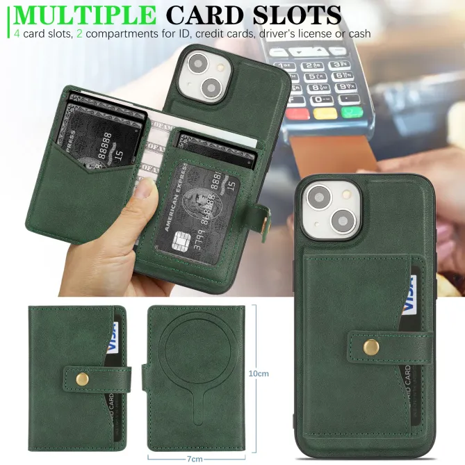 Coque iPhone 15 porte-cartes magnétique détachable avec support
