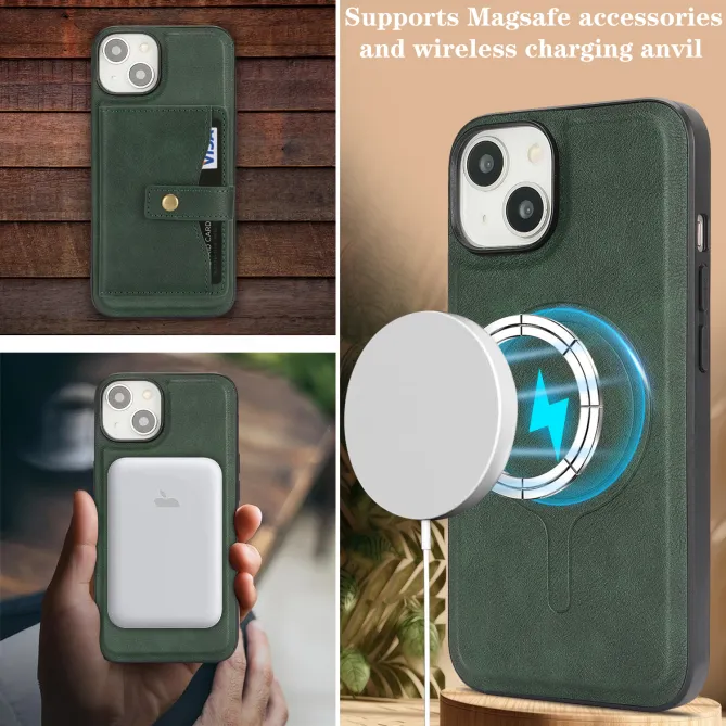 Coque iPhone 15 porte-cartes magnétique détachable avec support