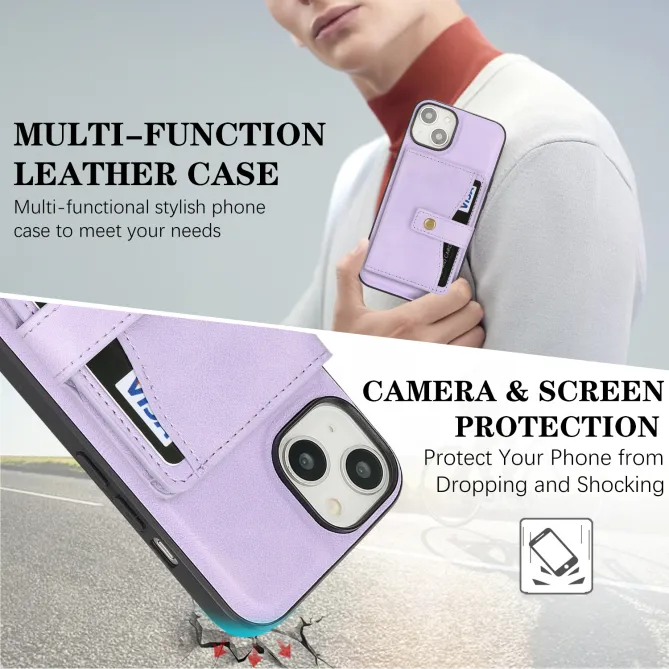 Coque iPhone 15 porte-cartes magnétique détachable avec support