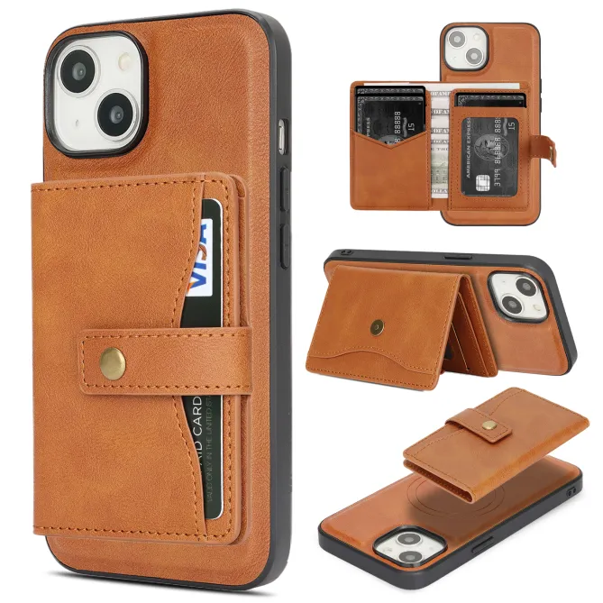 Coque iPhone 15 porte-cartes magnétique détachable avec support