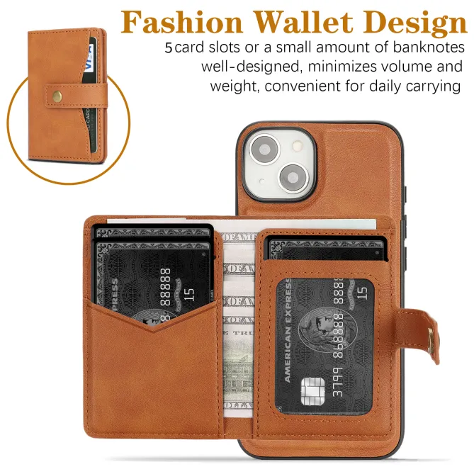 Coque iPhone 15 porte-cartes magnétique détachable avec support