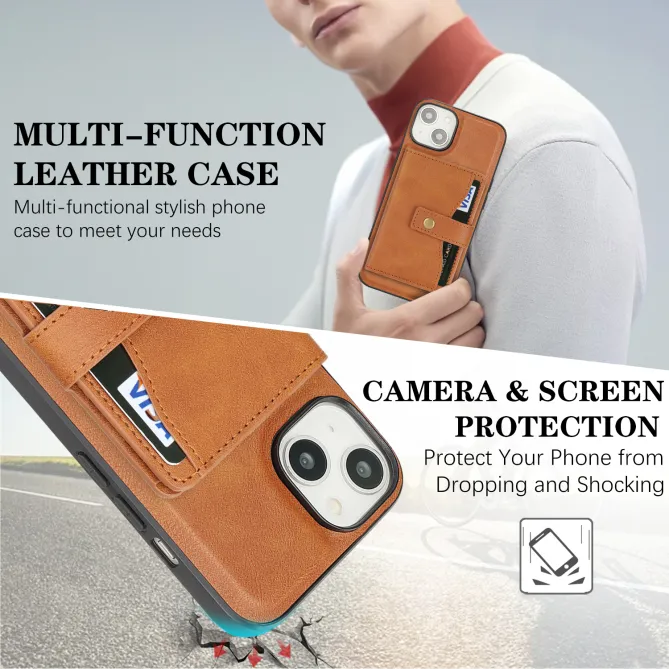 Coque iPhone 15 porte-cartes magnétique détachable avec support