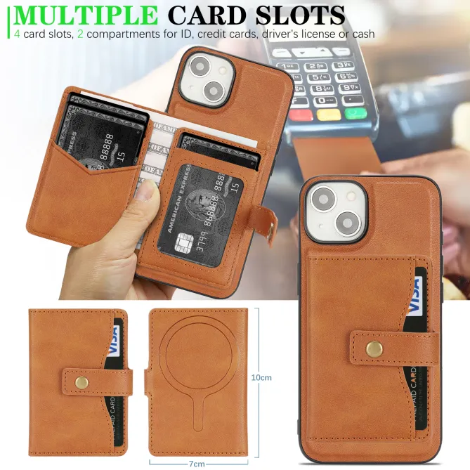 Coque iPhone 15 porte-cartes magnétique détachable avec support