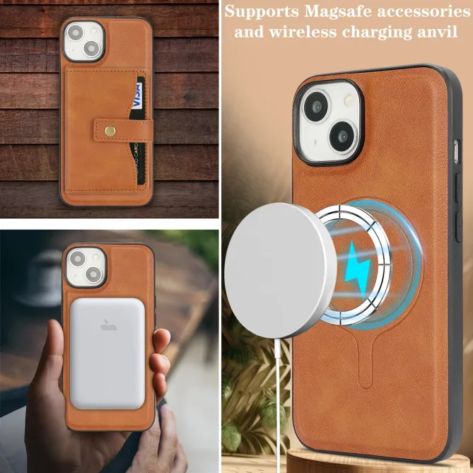 Coque iPhone 15 porte-cartes magnétique détachable avec support