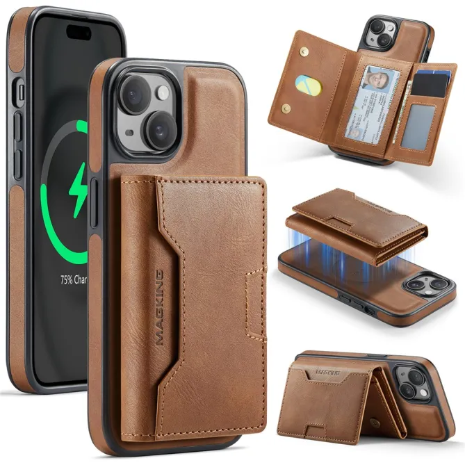 Coque iPhone 15 portefeuille magnétique détachable K4 Series