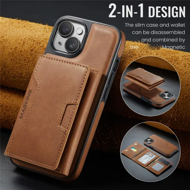 Coque iPhone 15 portefeuille magnétique détachable K4 Series