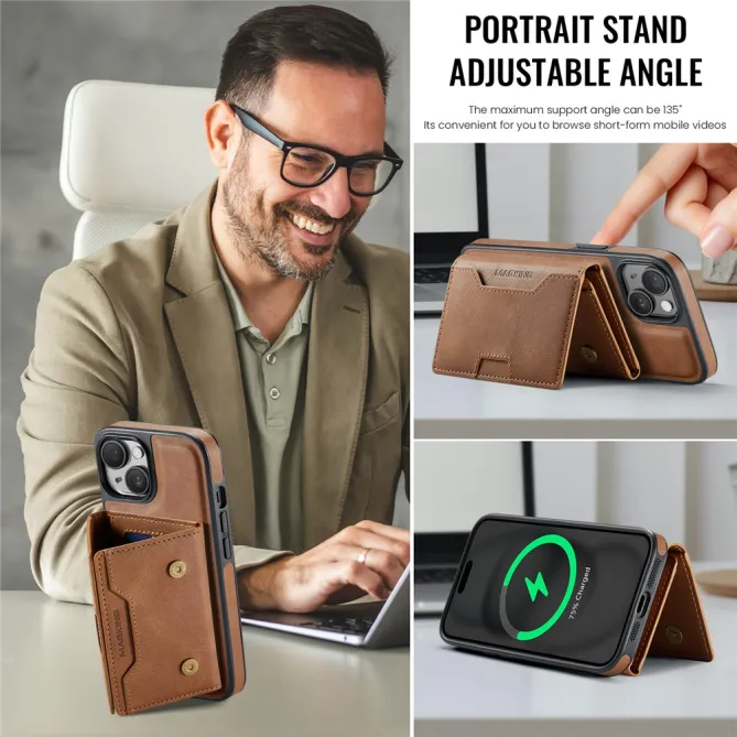 Coque iPhone 15 portefeuille magnétique détachable K4 Series