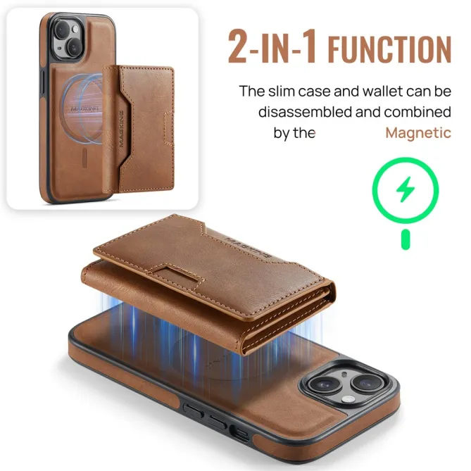 Coque iPhone 15 portefeuille magnétique détachable K4 Series