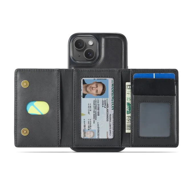 Coque iPhone 15 portefeuille magnétique détachable K4 Series