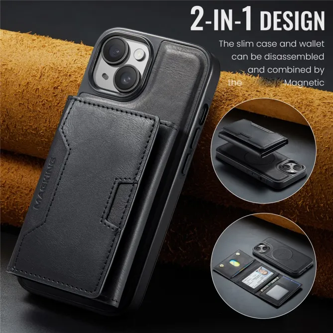 Coque iPhone 15 portefeuille magnétique détachable K4 Series
