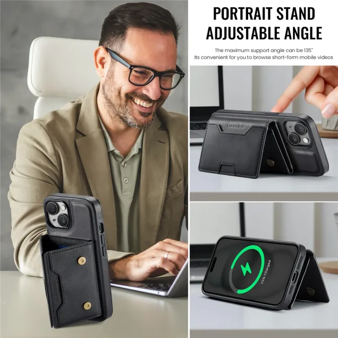 Coque iPhone 15 portefeuille magnétique détachable K4 Series