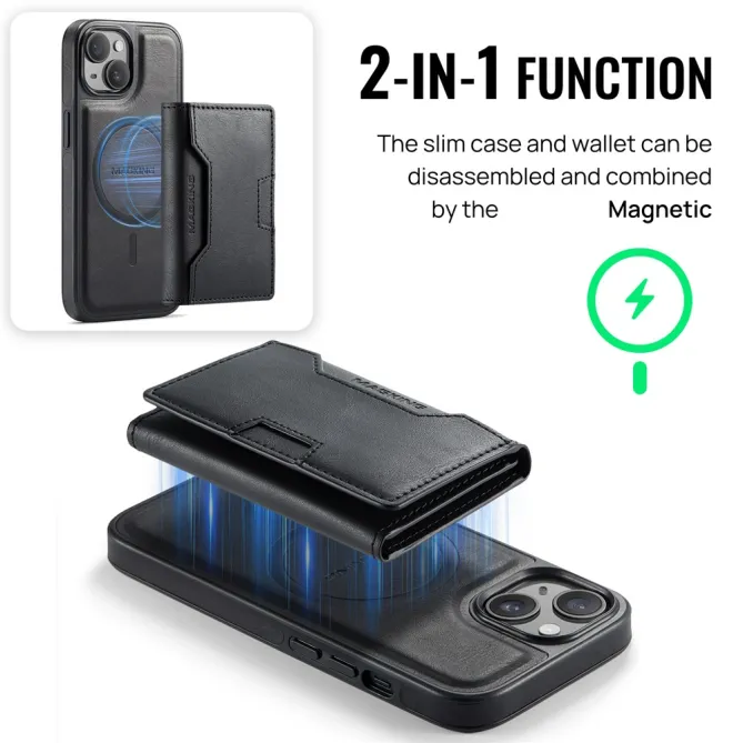 Coque iPhone 15 portefeuille magnétique détachable K4 Series