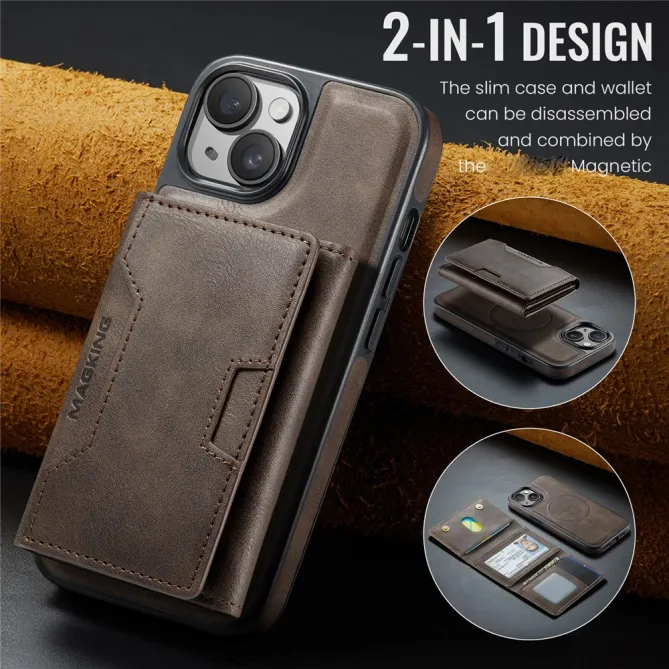 Coque iPhone 15 portefeuille magnétique détachable K4 Series