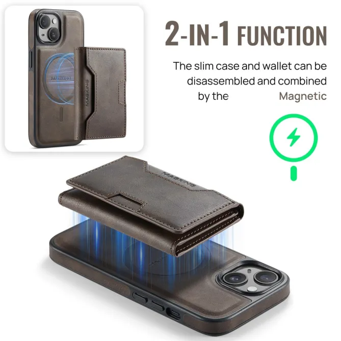 Coque iPhone 15 portefeuille magnétique détachable K4 Series