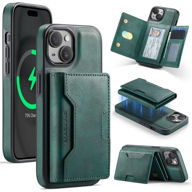 Coque iPhone 15 portefeuille magnétique détachable K4 Series