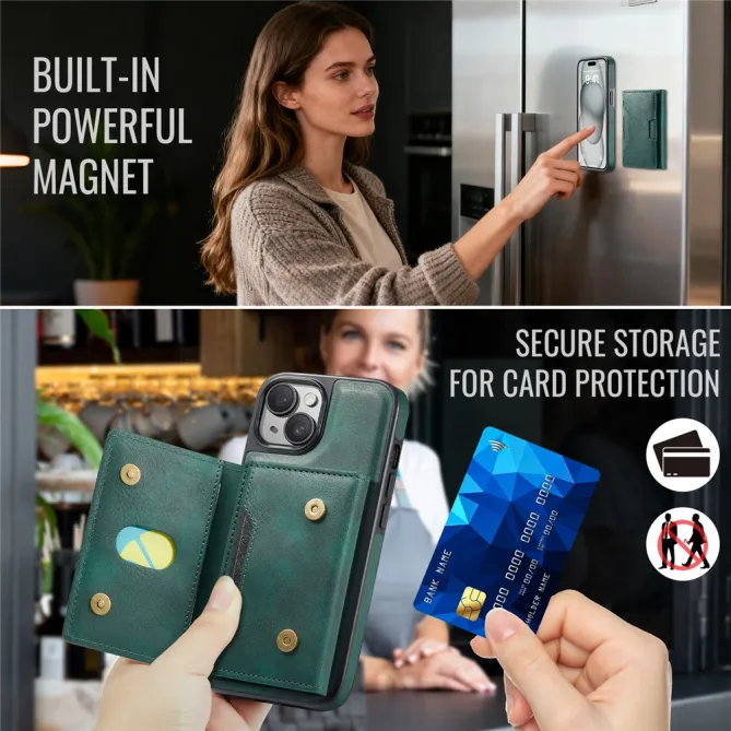 Coque iPhone 15 portefeuille magnétique détachable K4 Series