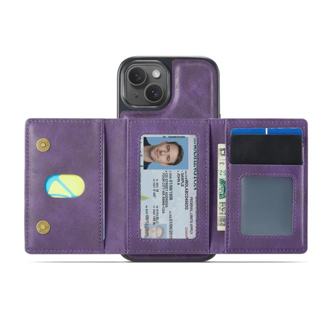 Coque iPhone 15 portefeuille magnétique détachable K4 Series