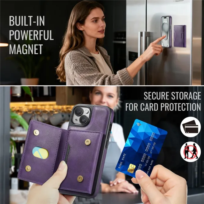 Coque iPhone 15 portefeuille magnétique détachable K4 Series
