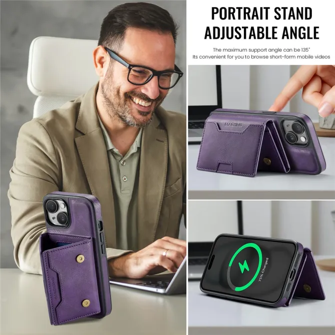 Coque iPhone 15 portefeuille magnétique détachable K4 Series