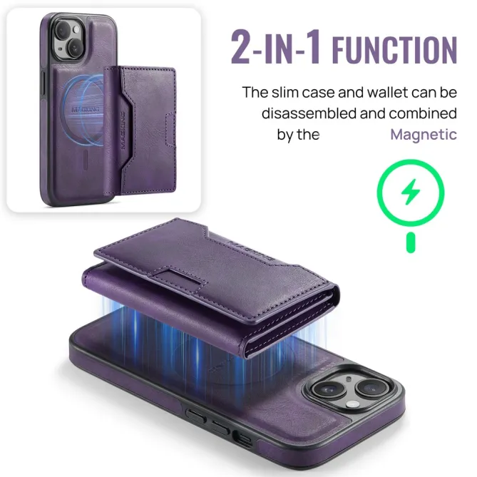 Coque iPhone 15 portefeuille magnétique détachable K4 Series
