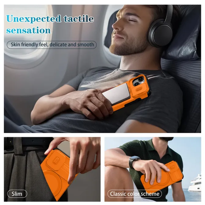 Coque iPhone 15 antichoc béquille cache caméra magnétique