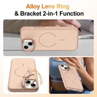 Coque iPhone 15 magnétique béquille contour caméra