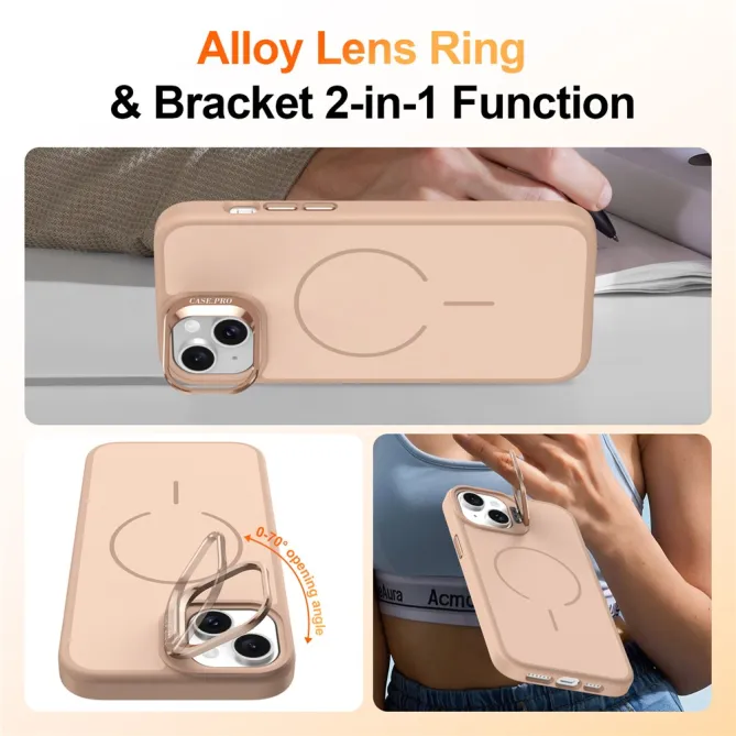 Coque iPhone 15 magnétique béquille contour caméra
