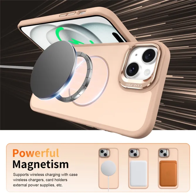 Coque iPhone 15 magnétique béquille contour caméra