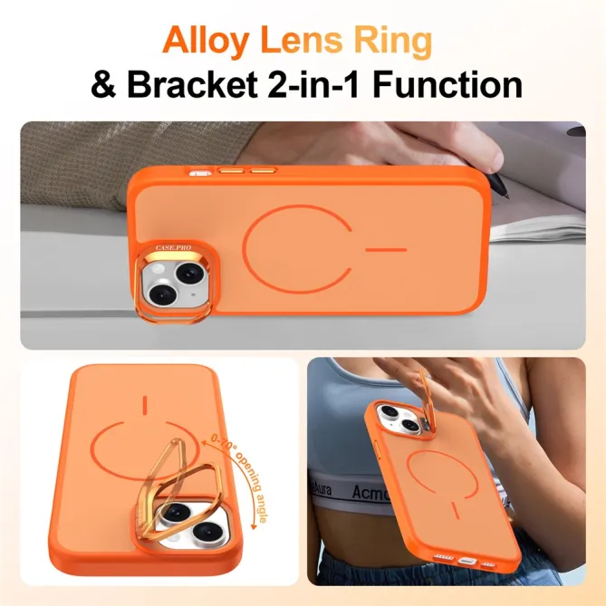 Coque iPhone 15 magnétique béquille contour caméra