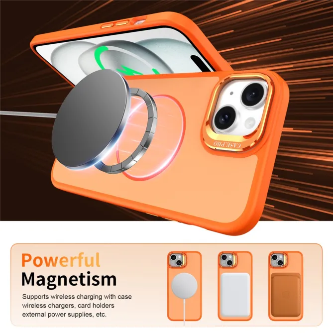 Coque iPhone 15 magnétique béquille contour caméra