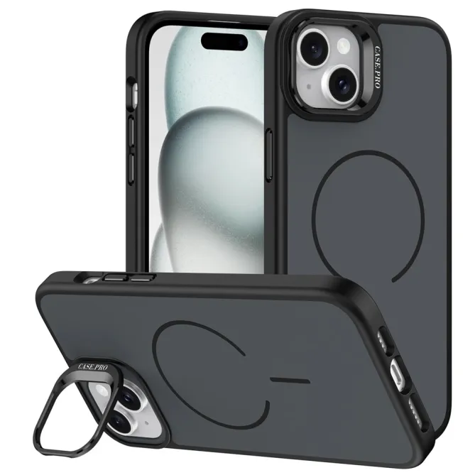 Coque iPhone 15 magnétique béquille contour caméra