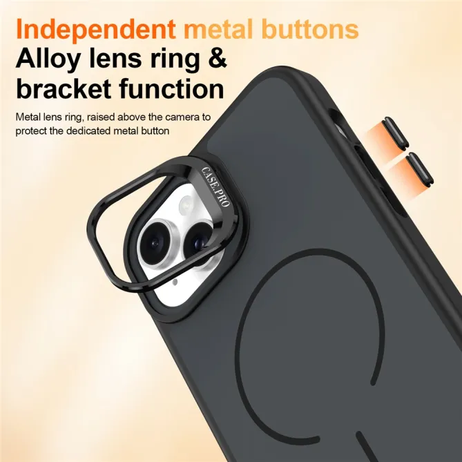 Coque iPhone 15 magnétique béquille contour caméra