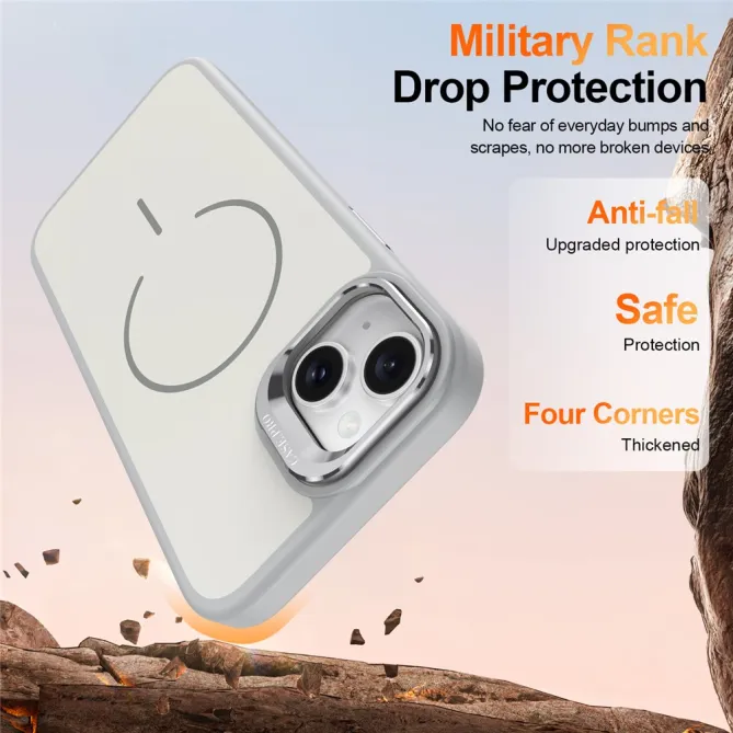 Coque iPhone 15 magnétique béquille contour caméra