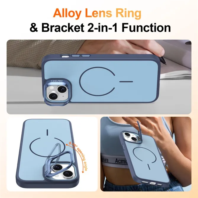 Coque iPhone 15 magnétique béquille contour caméra
