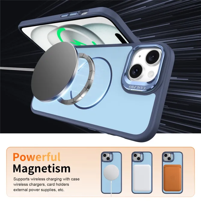 Coque iPhone 15 magnétique béquille contour caméra