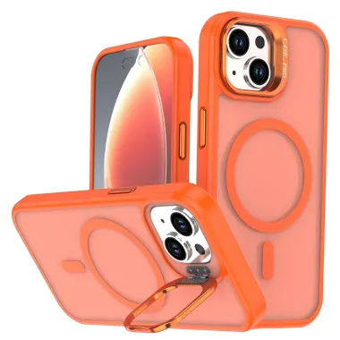 Coque iPhone 15 magnétique mate béquille caméra