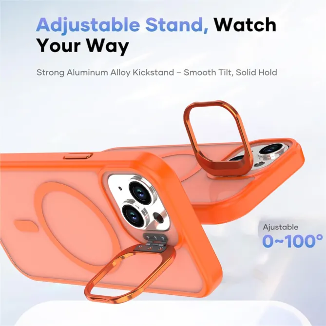 Coque iPhone 15 magnétique mate béquille caméra