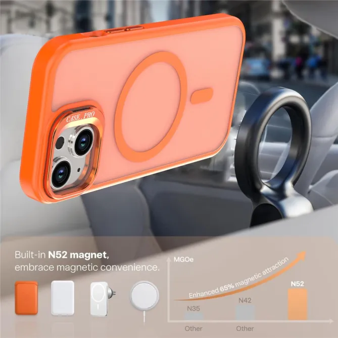 Coque iPhone 15 magnétique mate béquille caméra