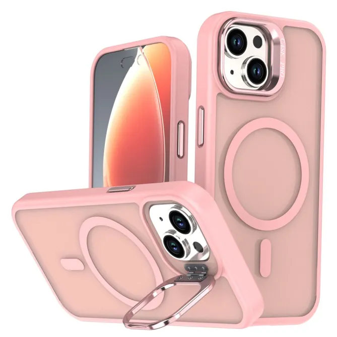 Coque iPhone 15 magnétique mate béquille caméra