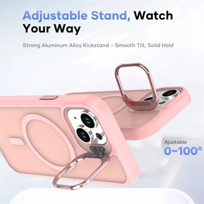 Coque iPhone 15 magnétique mate béquille caméra
