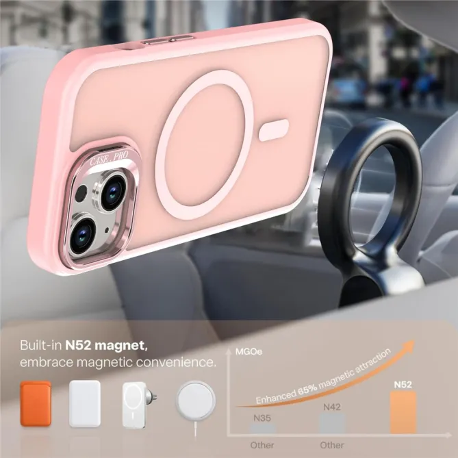 Coque iPhone 15 magnétique mate béquille caméra