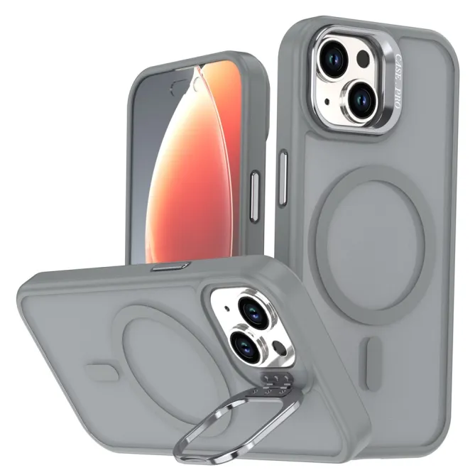 Coque iPhone 15 magnétique mate béquille caméra