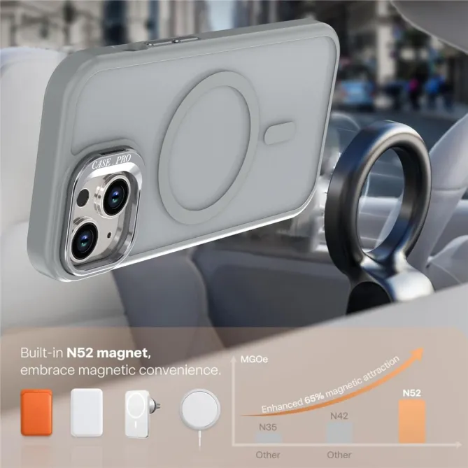 Coque iPhone 15 magnétique mate béquille caméra