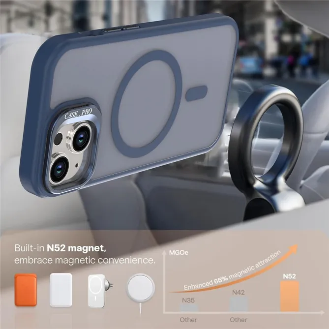 Coque iPhone 15 magnétique mate béquille caméra