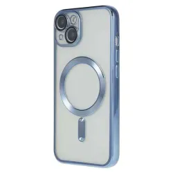 Coque iPhone 15 magnétique contour métallisé protection caméra