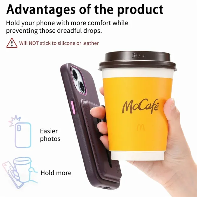 Coque iPhone 15 porte-cartes détachable